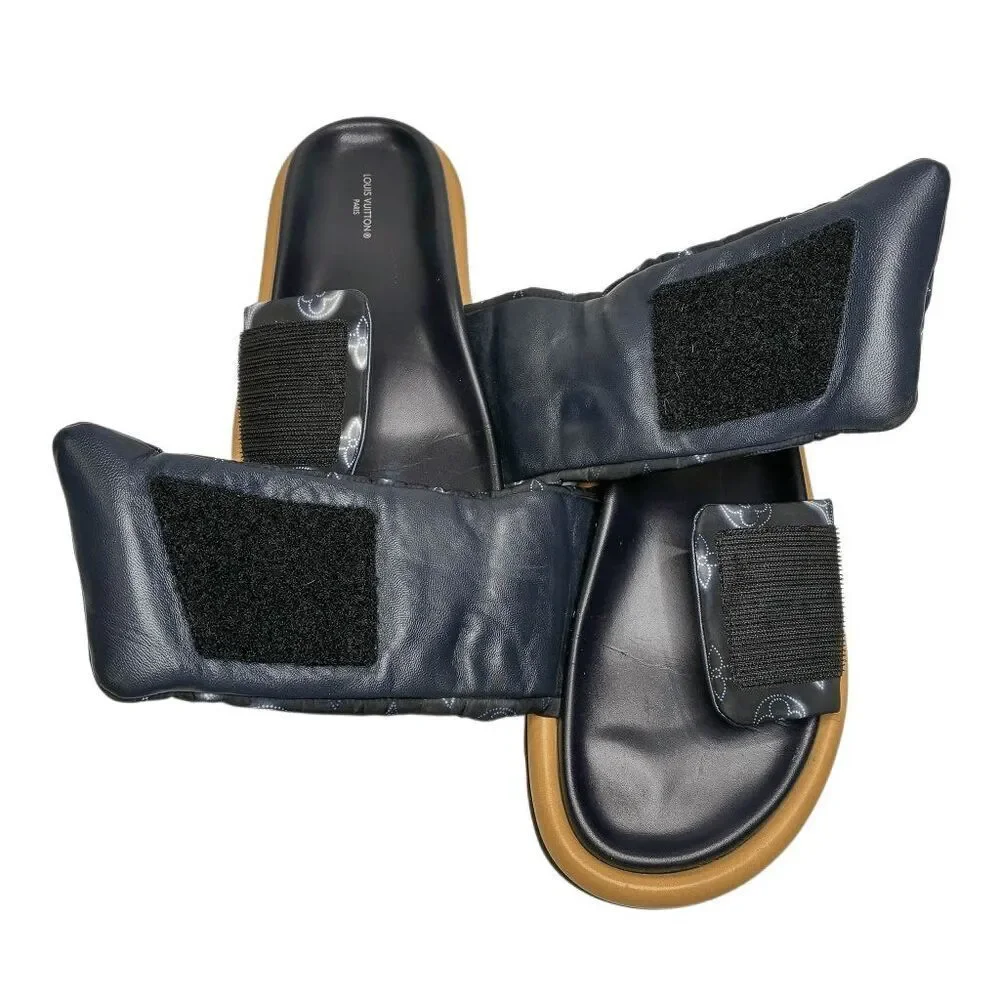 Louis Vuitton Pool Pillow Comfort Mule Slides EU 37 Marine Blue Monogram Flats